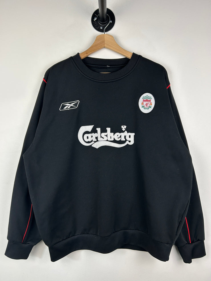 Vintage Reebok Liverpool Carlsberg Embroidered Black Crewneck