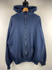 Vintage 90s Jerzees Blank Navy Zip Up Hoodie
