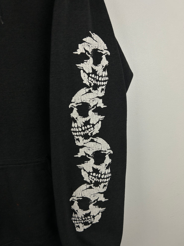 Vintage Y2K Skulls Faded Black Hoodie
