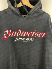 Vintage Budweiser Beer Embroidered All Over Print Black Hoodie