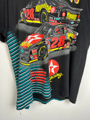 Vintage 1993 Nascar Davey Allison Havoline All Over Print Black Tee