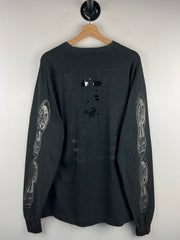 Vintage 90s Old Ghosts Skeleton Who Will F*ck Up In The Name Of God Black Long Sleeve