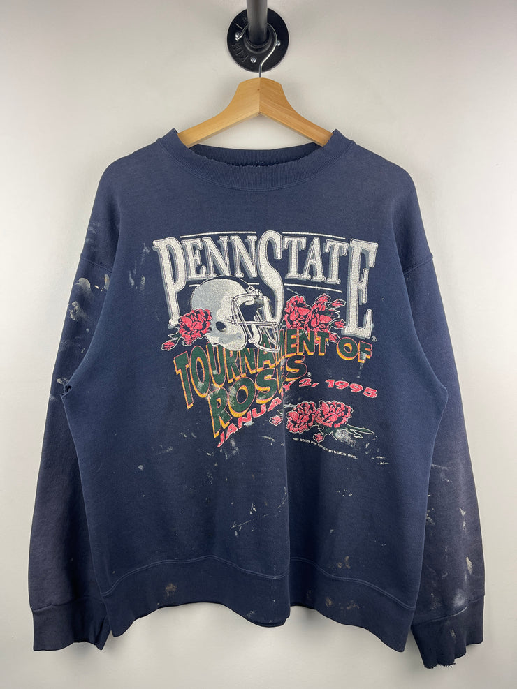 Vintage 90s Penn State Nittany Lions Tournament Of Roses Thrashed Navy Crewneck