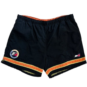 Vintage 90s Tommy Hilfiger Athletics Surfing Black Nylon Shorts