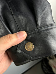 Vintage Whispering Smither Black Leather Straight Cut Jacket