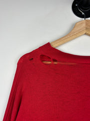 Vintage 90s NBA Logo 7 Chicago Bulls Embroidered Distressed Red Crewneck