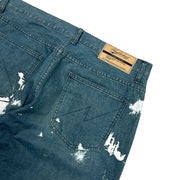 Neighborhood Paint Splattered Baggy Blue Denim Jeans