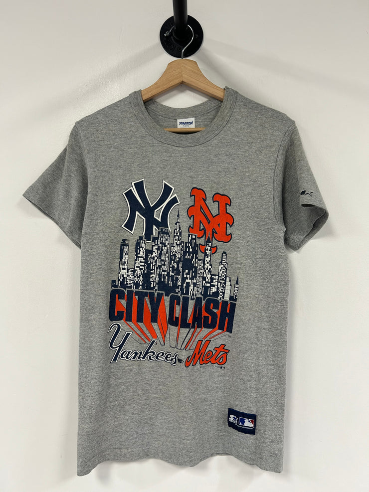 Vintage 1988 City Clash Yankees VS Mets Grey Starter Tee