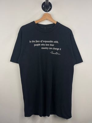 Vintage 2008 Barack Obama In The Face Of Impossible Odds Black Tee