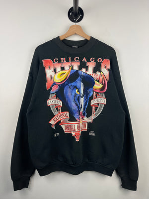 Vintage 90s NBA Chicago Bulls Bull Black Crewneck