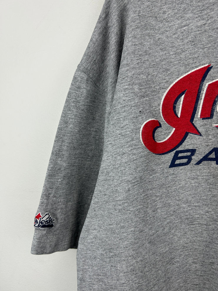 Vintage MLB Majestic Cleveland Indians Baseball Grey Tee