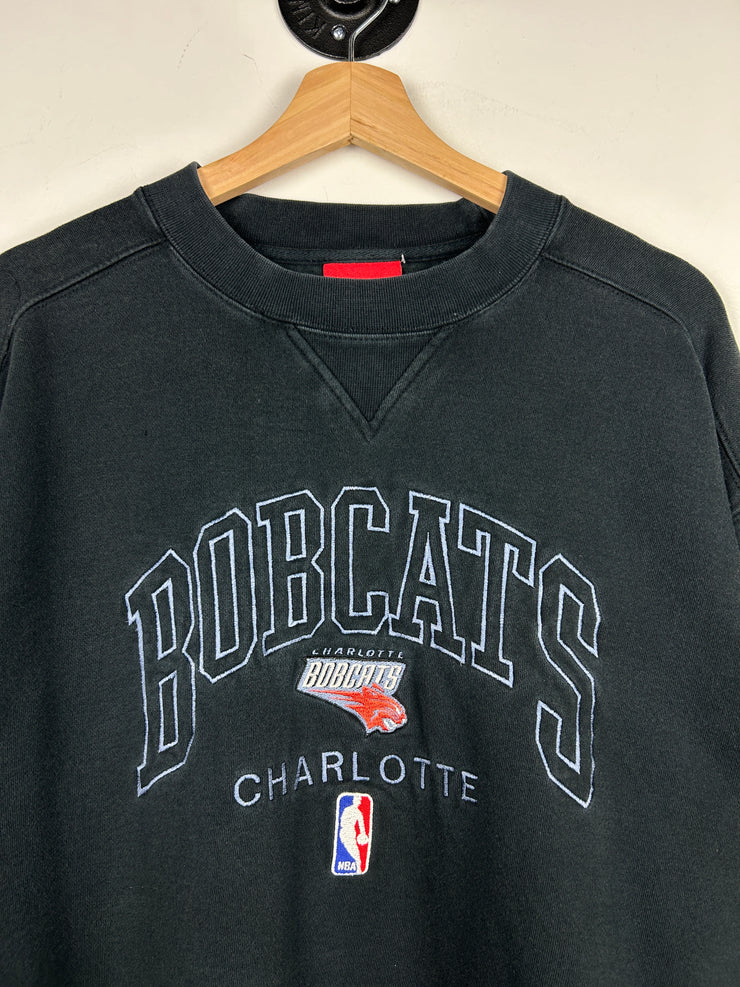 Vintage NBA Reebok Charlotte Bobcats Embroidered Navy Blue Crewneck