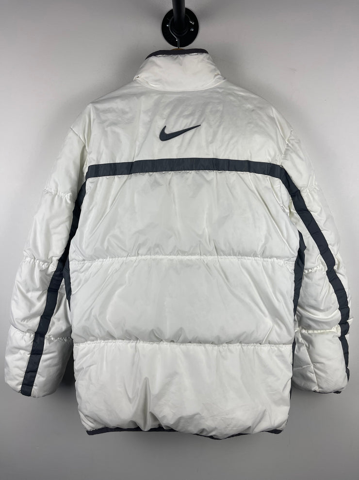 Vintage Nike Swoosh White Down Filled Puffer Jacket