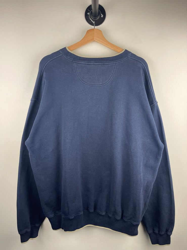 Vintage 90s Golf Player Embroidered Navy Crewneck