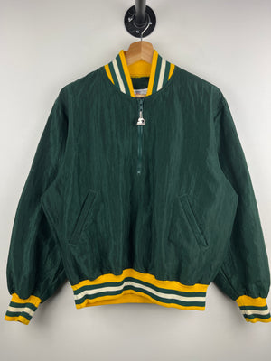 Vintage 90s NFL Starter Green Bay Packers Green Quarter Zip Windbreaker