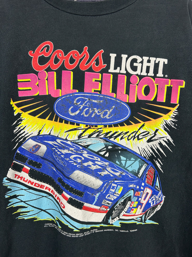 Vintage 90s Nascar Coors Light Bill Elliott Black Tee