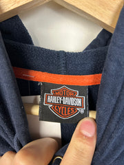 Vintage Harley Davidson Embroidered Navy Hoodie