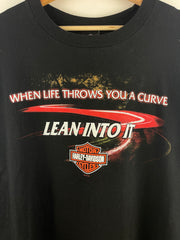 Vintage Harley Davidson When Life Throws You A Cure Lean Into It Black Tee