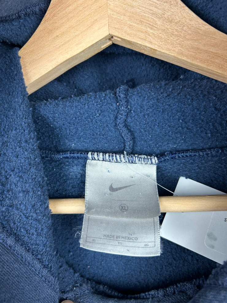 Vintage Nike Middle Swoosh Thrashed Navy Hoodie