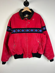 Vintage 90's Carhartt Santa Fe Aztec Red Jacket