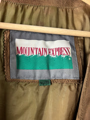 Vintage 90s Mountain Express Faded Brown Leather Bomber Jacket