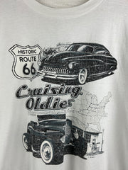 Vintage 90s Cruising Oldies Route 66 White Tee