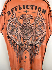 Vintage Y2K Affliction Fleur Orange Tee