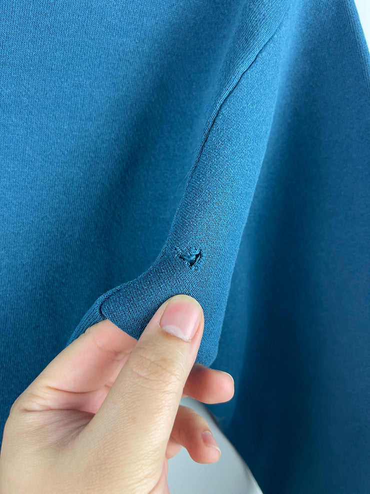 Vintage 90s Nike Swoosh Spellout Embroidered Teal Crewneck