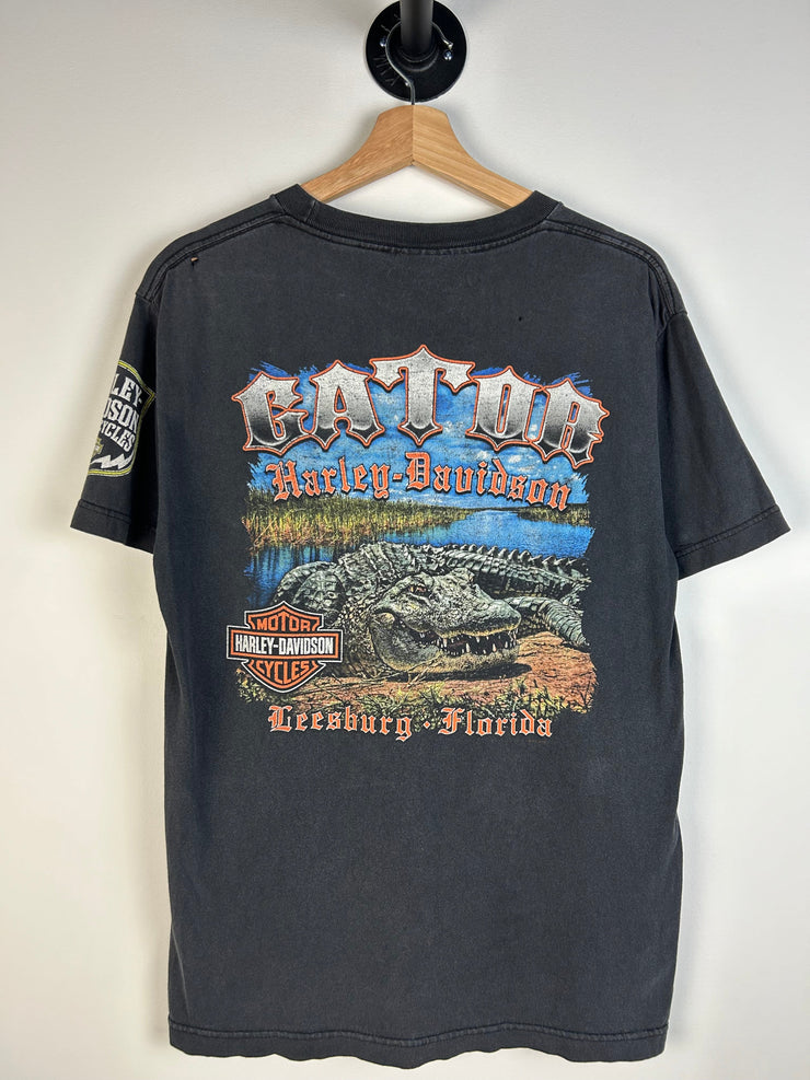 Vintage Harley Davidson Skull Gator Black Tee