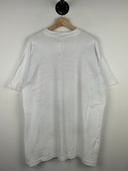 Vintage 90s Looney Tunes Taz USA American Flag Cowboy All Over Print White Tee