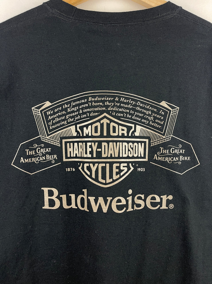 Vintage Harley Davidson Budweiser Black Tee