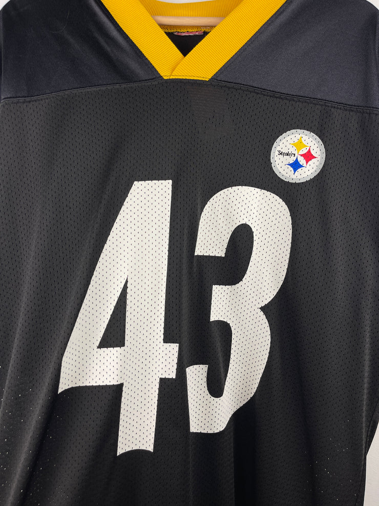 Vintage NFL Reebok Pittsburgh Steelers Polamalu Black Football Jersey