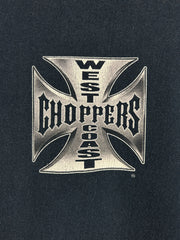 Vintage West Coast Choppers Long Beach Chrome Logo Navy Tee