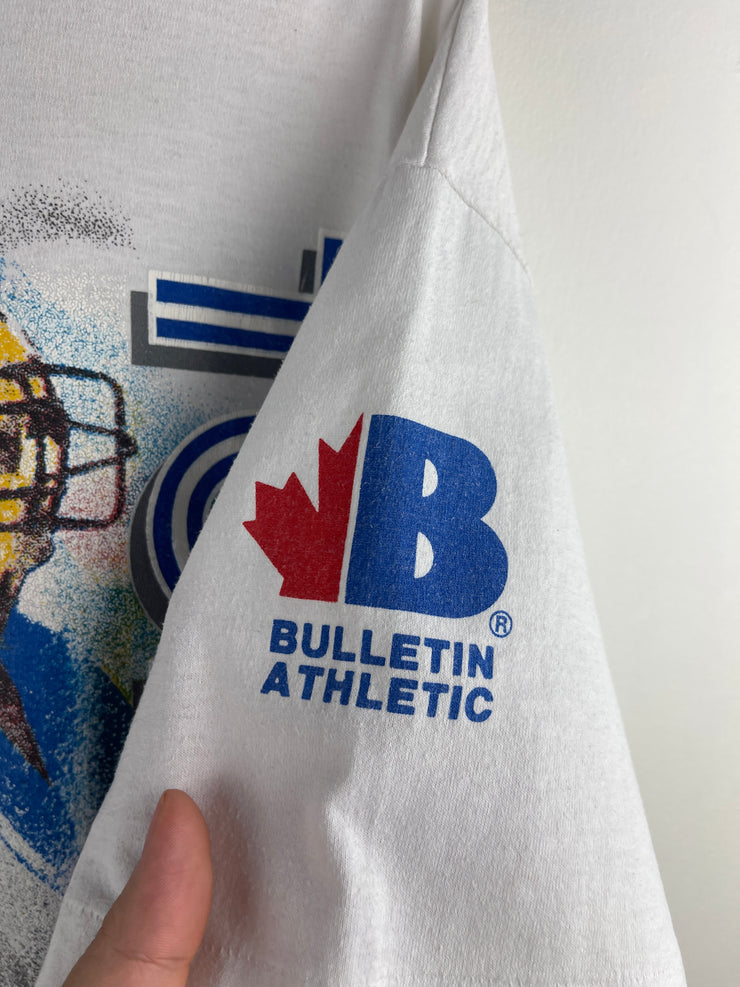 Vintage 90s MLB Bulletin Toronto Blue Jays All Over Print White Tee
