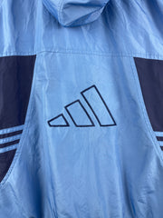 Vintage Adidas Baby Blue Hooded Windbreaker