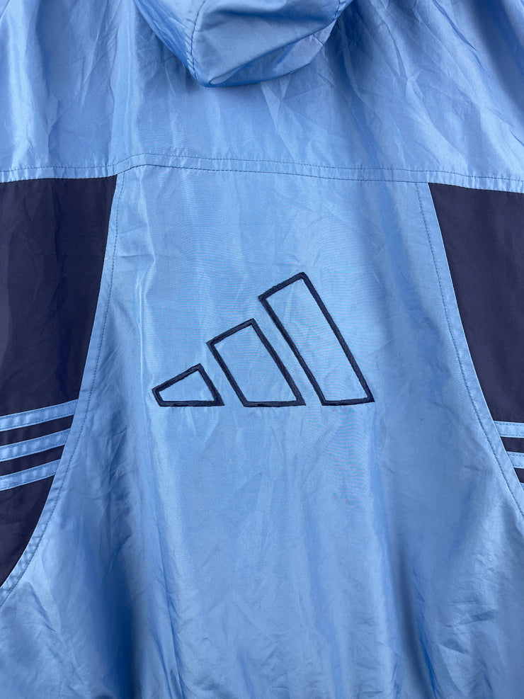 Vintage Adidas Baby Blue Hooded Windbreaker