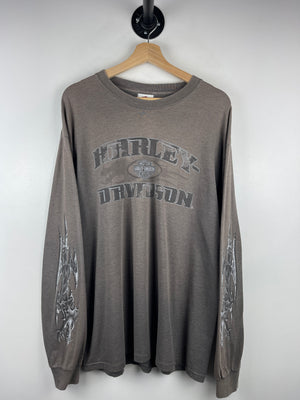 Vintage Harley Davidson Dragon Tribal California Dark Grey Long Sleeve