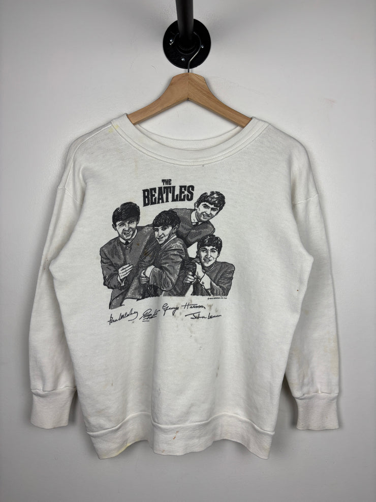 Vintage 60s The Beatles Band White Crewneck