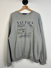 Vintage 90's Nautica Sailboat Grey Crewneck