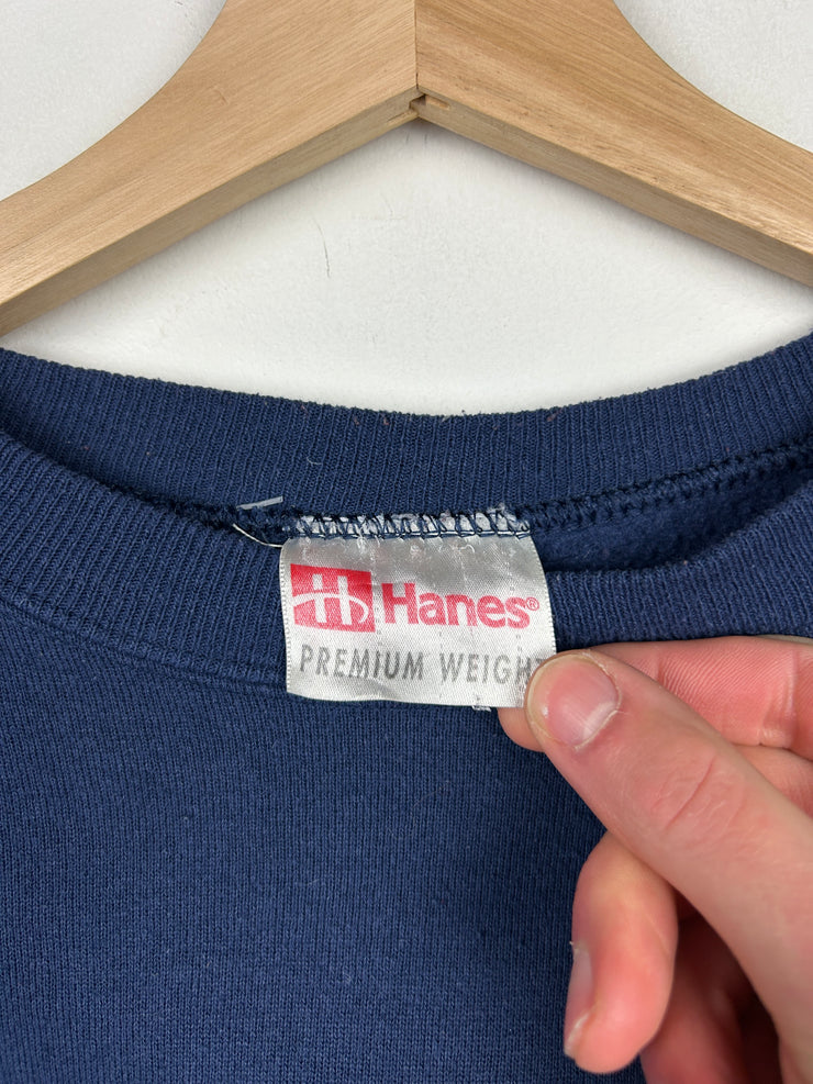 Vintage 90s Hanes Heavyweight Blank Navy Crewneck