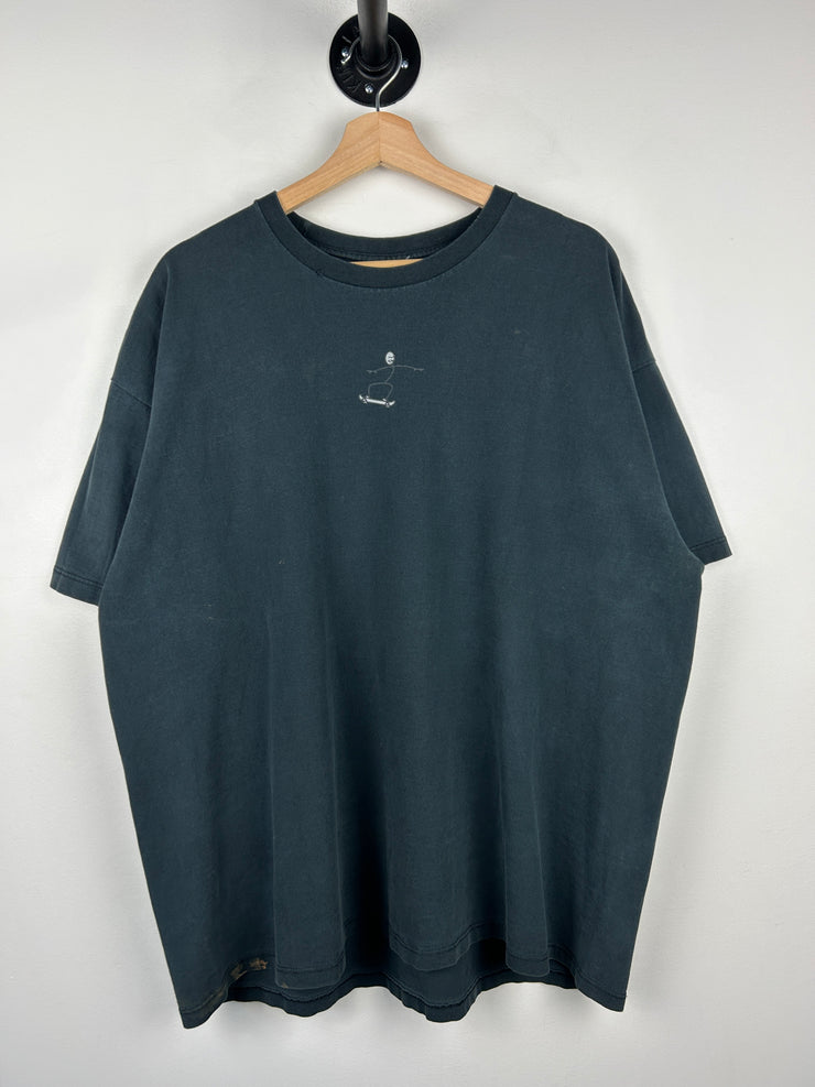 Vintage Nike Skateboarding Stickman Cartoon Black Tee