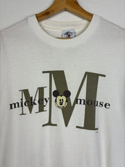 Vintage 90's Mickey Mouse M White Tee