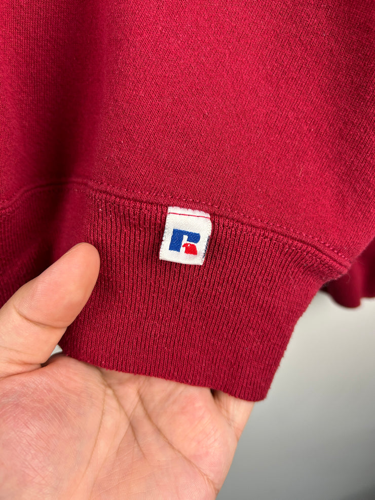 Vintage 90s Russell Athletic Blank Red Crewneck
