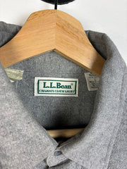 Vintage 90s L.L. Bean Grey Button Up Flannel Shirt