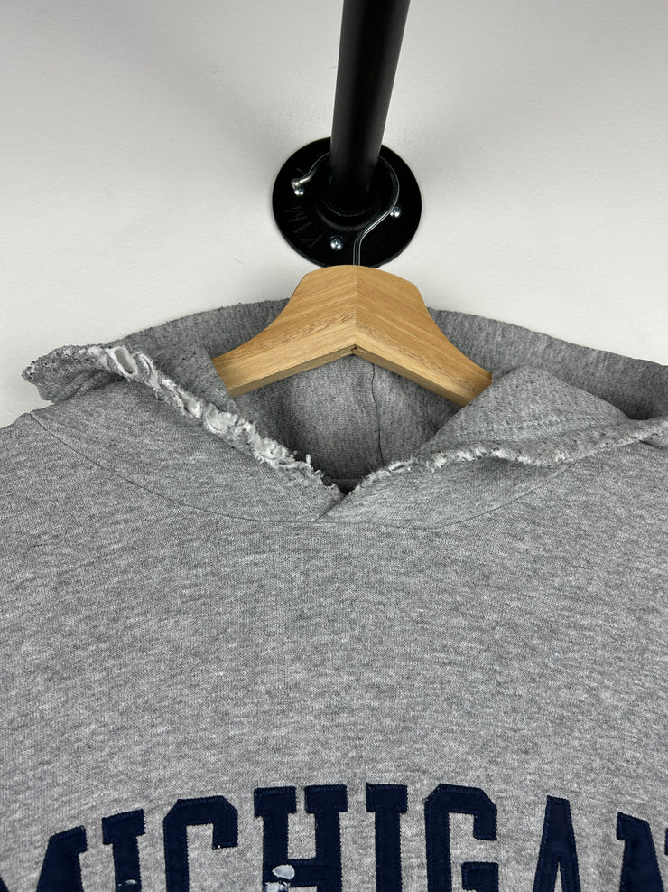 Vintage Nike Michigan Embroidered Thrashed Grey Hoodie