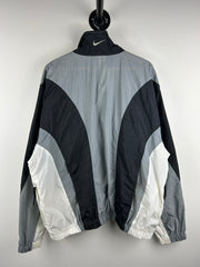 Vintage 90s Nike Swoosh Black Grey White Windbreaker