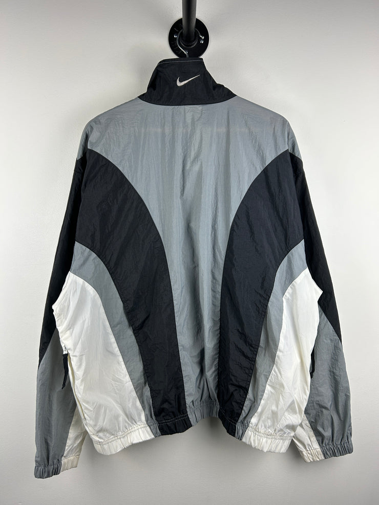 Vintage 90s Nike Swoosh Black Grey White Windbreaker
