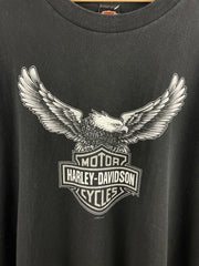 Vintage 90s Harley Davidson Eagle Massachusetts Black Tee