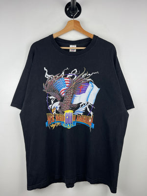 Vintage 90s We Need God In America Eagle Jesus Black Tee