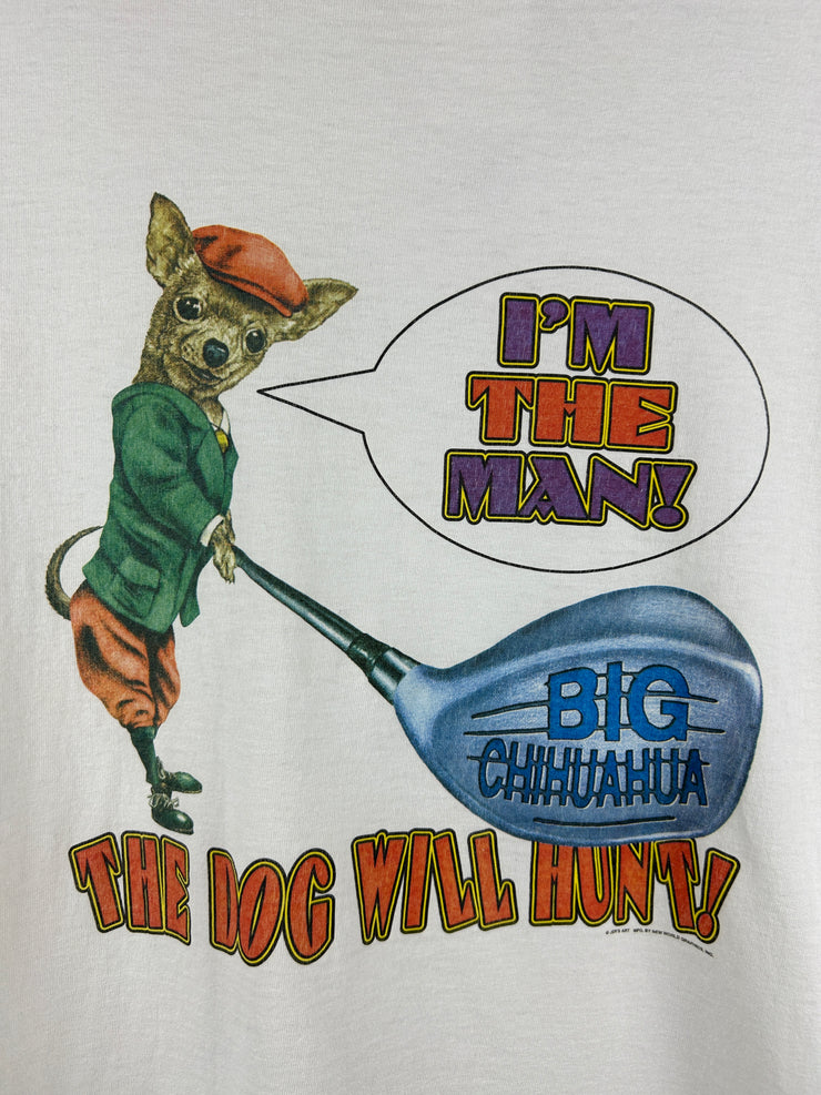 Vintage 90s Golf Big Chihuahua White Tee